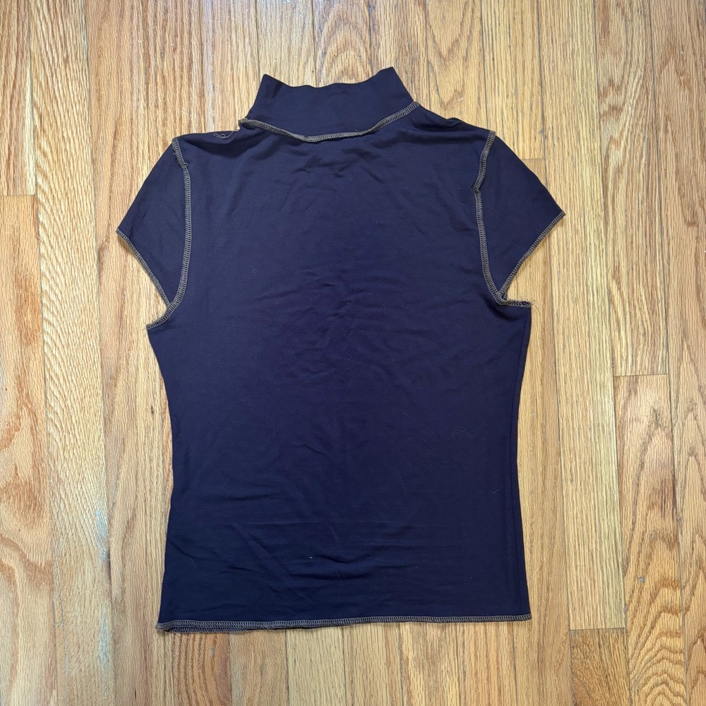 Silence + Noise Brown Short Sleeve Top